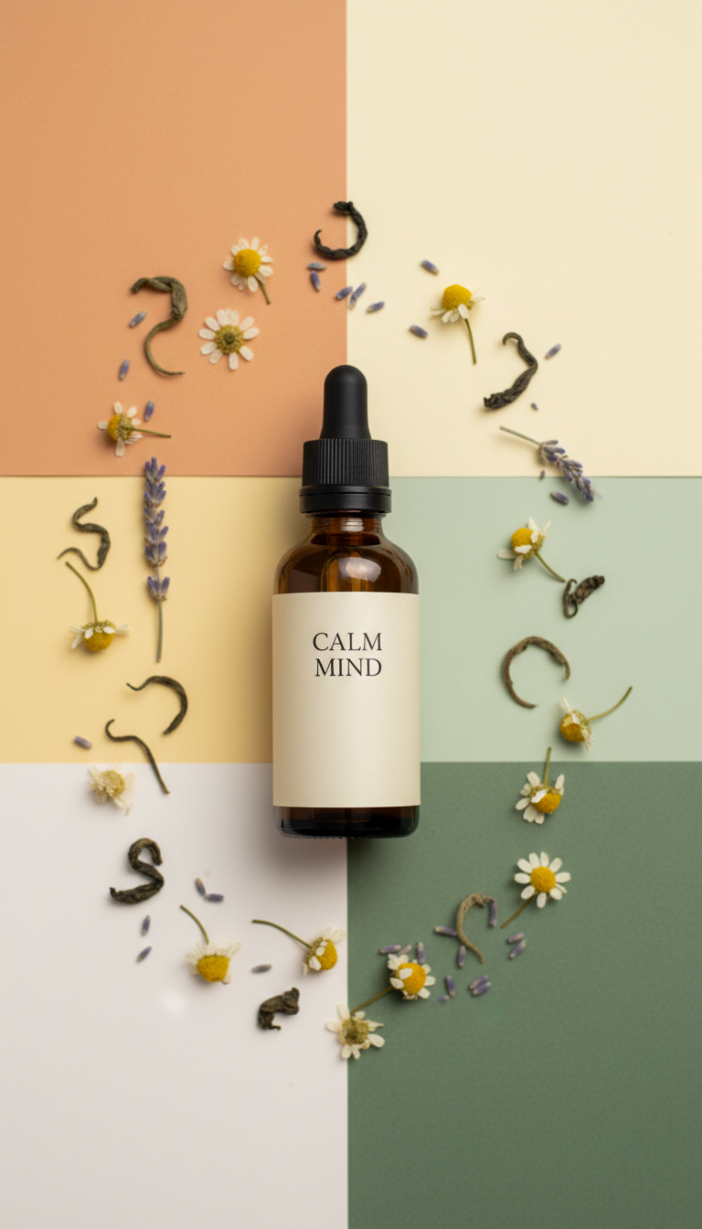 Calm Mind Herbal Tincture Bottle